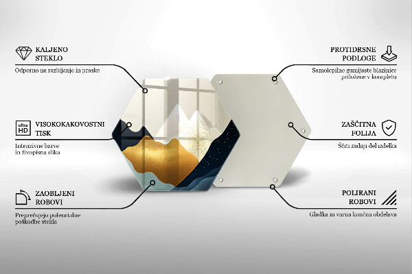 Tocător sticlă Munți abstracti