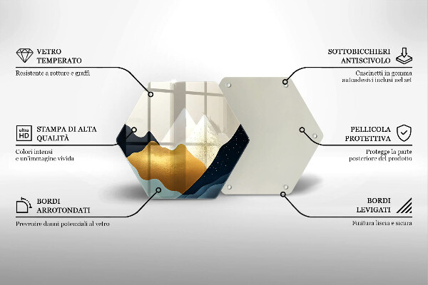 Tocător sticlă Munți abstracti