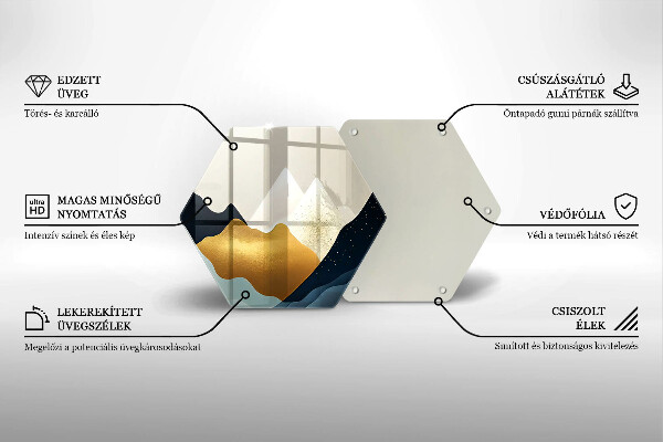 Tocător sticlă Munți abstracti