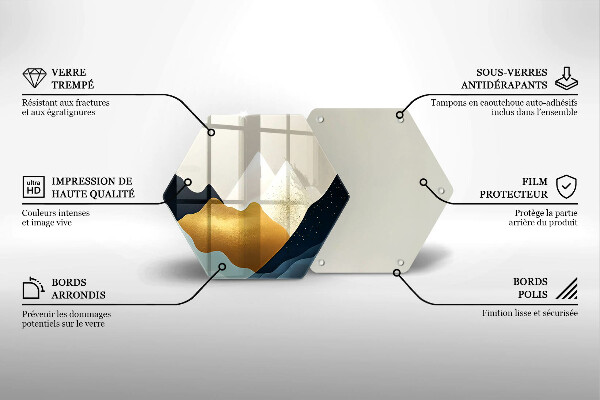 Tocător sticlă Munți abstracti