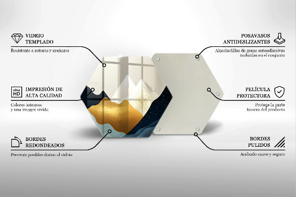 Tocător sticlă Munți abstracti