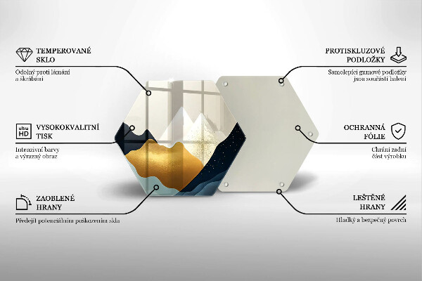 Tocător sticlă Munți abstracti