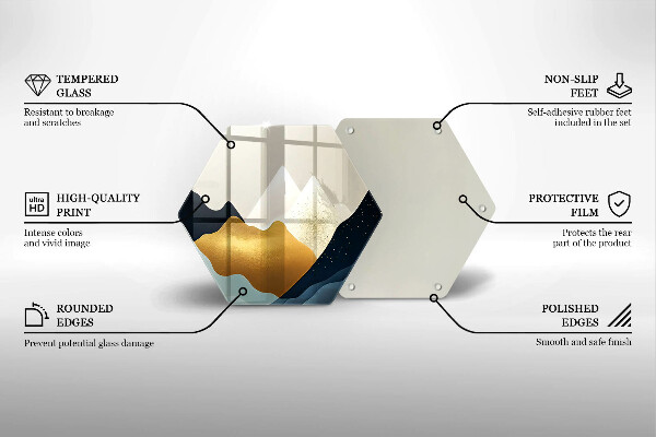 Tocător sticlă Munți abstracti