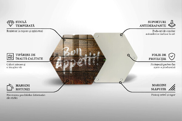 Tocător de bucătărie Plăci cu inscripții Bon appetit