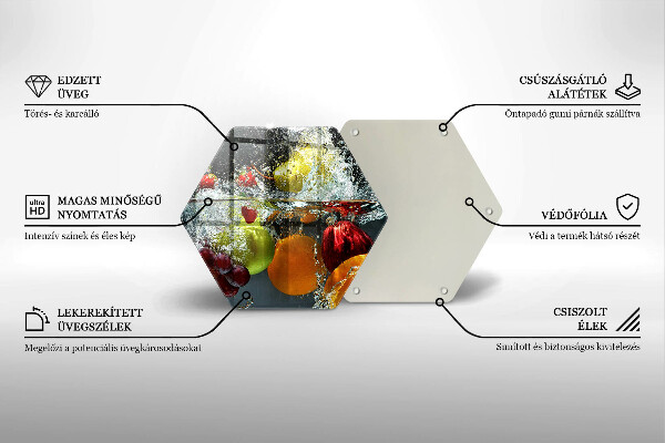 Tocător de bucătărie Fructe suculente în apă