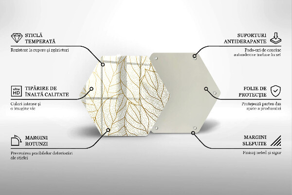 Tocător de bucătărie Model de frunze în linie