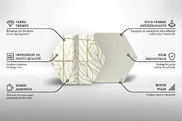 Tocător de bucătărie Model de frunze în linie