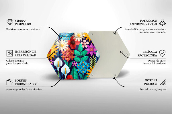 Tocător de bucătărie Ilustrație de luncă cu flori