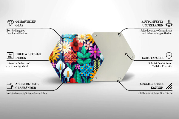 Tocător de bucătărie Ilustrație de luncă cu flori