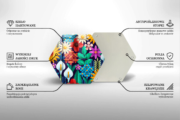 Tocător de bucătărie Ilustrație de luncă cu flori