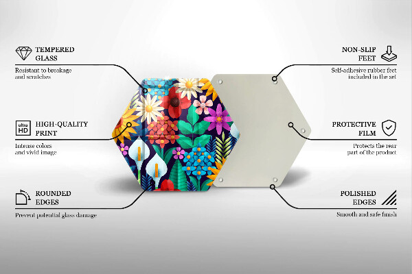 Tocător de bucătărie Ilustrație de luncă cu flori