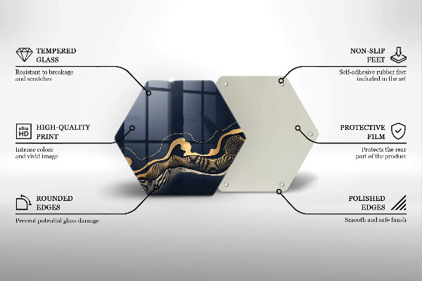 Tocător de bucătărie Linii aurii abstracte