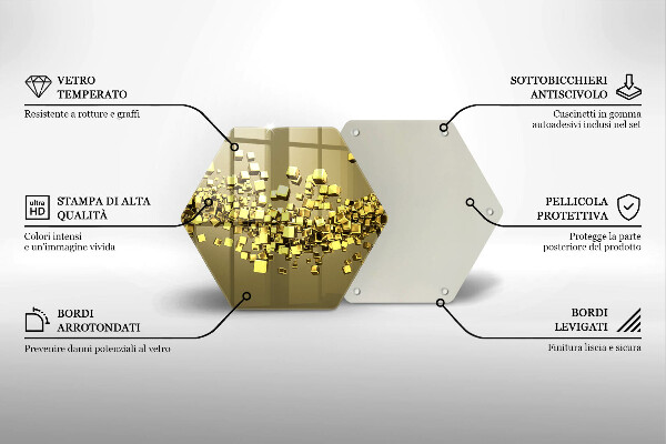 Tocător de bucătărie Geometrie abstractă 3D