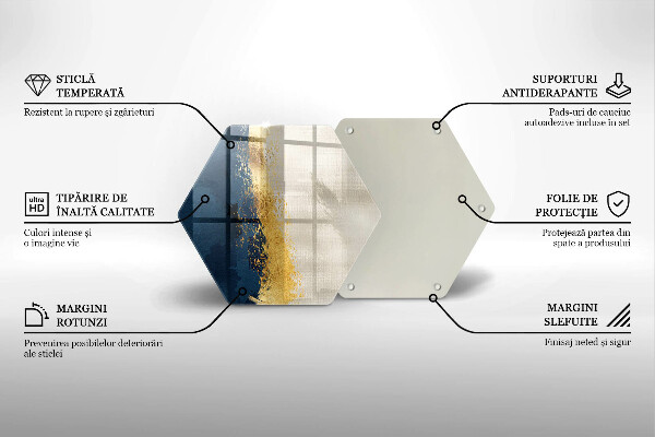 Tocător de bucătărie Abstracția aurului