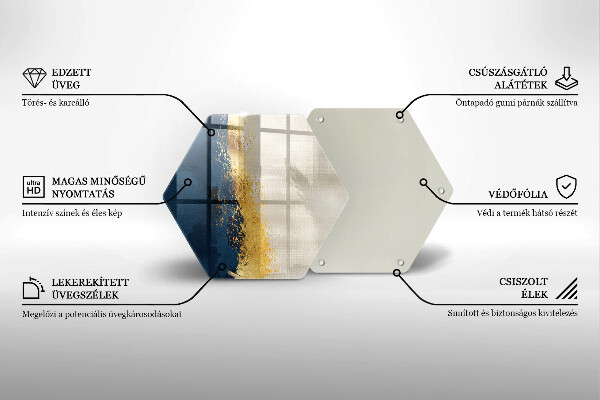 Tocător de bucătărie Abstracția aurului