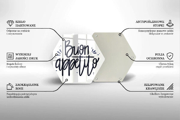 Tocător sticlă Inscripție Buon Appetito