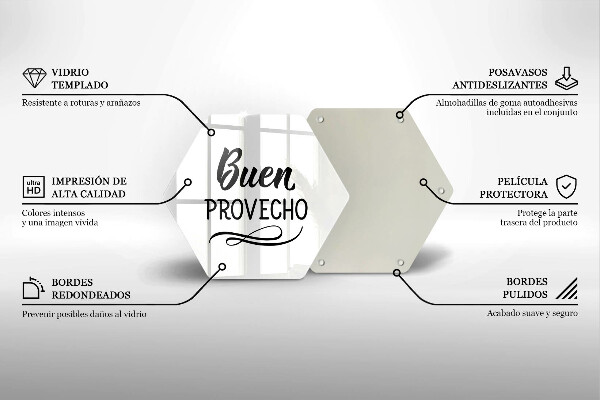 Tocător sticlă Inscripția Buen provecho