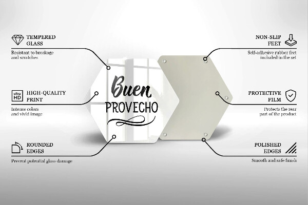 Tocător sticlă Inscripția Buen provecho