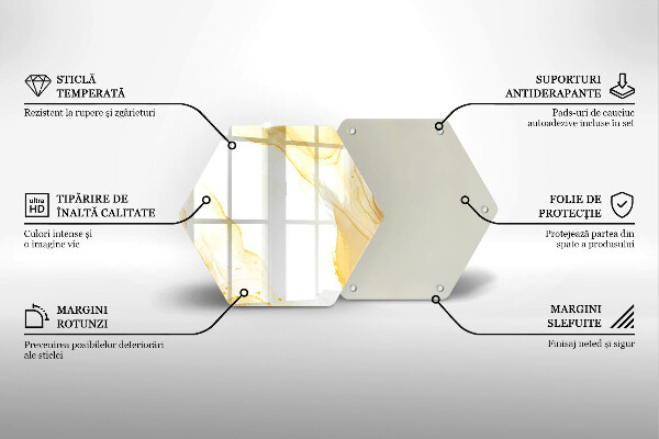 Tocător de bucătărie Abstracția aurie