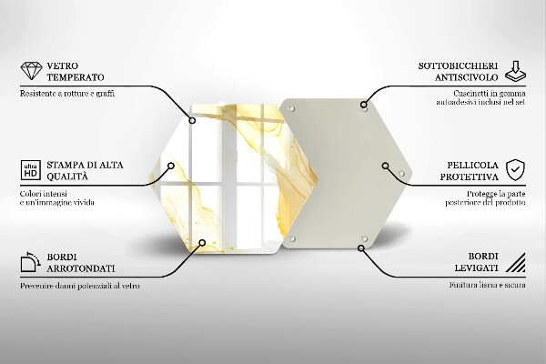 Tocător de bucătărie Abstracția aurie