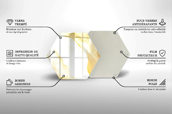Tocător de bucătărie Abstracția aurie