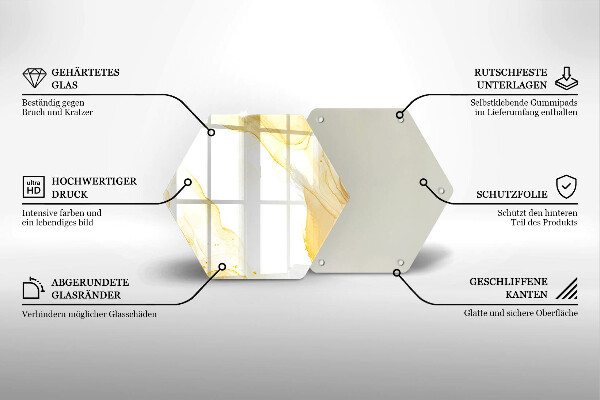 Tocător de bucătărie Abstracția aurie