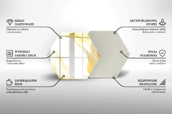 Tocător de bucătărie Abstracția aurie