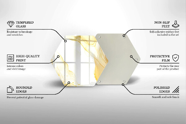 Tocător de bucătărie Abstracția aurie