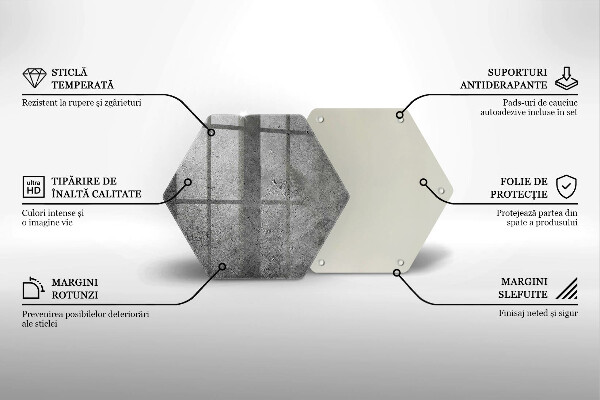 Tocător sticlă Textura de piatră de beton