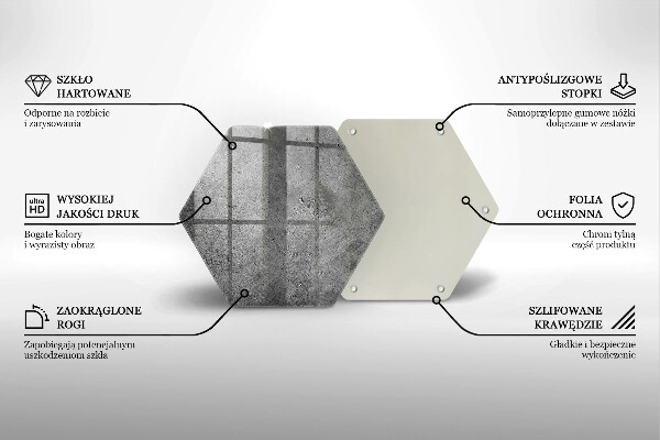 Tocător sticlă Textura de piatră de beton