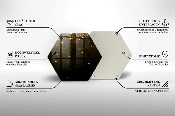 Tocător sticlă Sclipici auriu