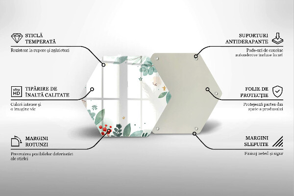 Tocător de bucătărie Acuarelă frunze