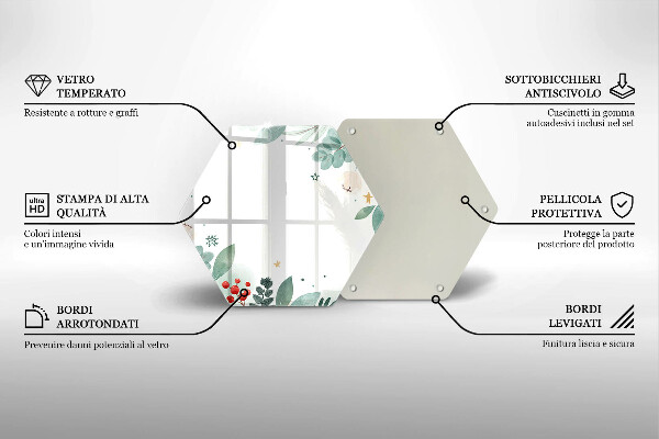 Tocător de bucătărie Acuarelă frunze
