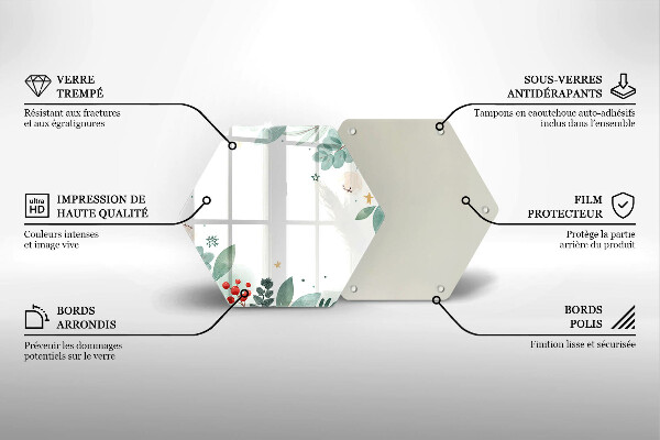 Tocător de bucătărie Acuarelă frunze