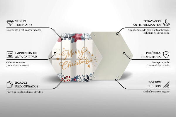 Tocător sticlă Inscripție Merry Christmas