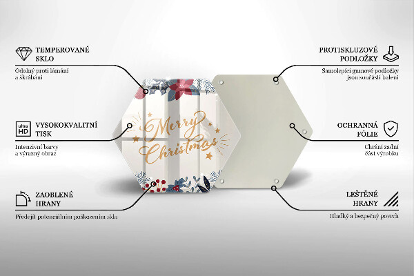 Tocător sticlă Inscripție Merry Christmas