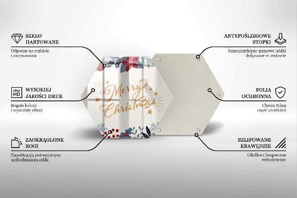 Tocător sticlă Inscripție Merry Christmas