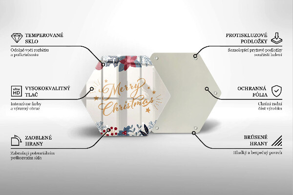 Tocător sticlă Inscripție Merry Christmas