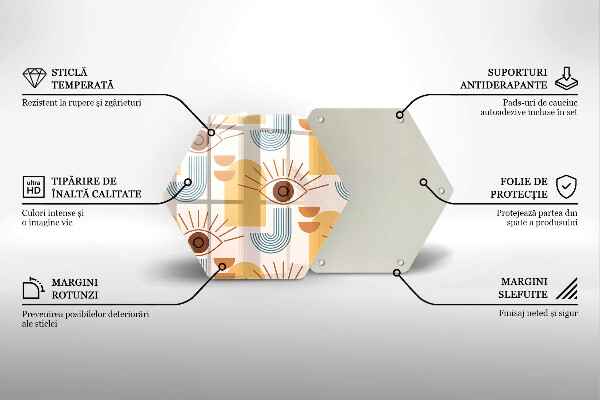 Tocător de bucătărie Model de ochi boho