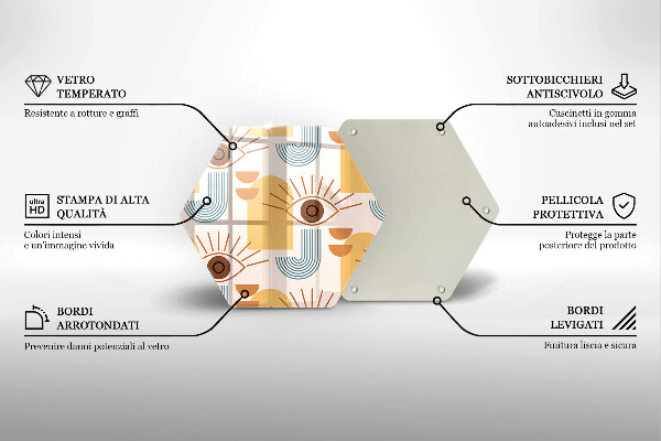 Tocător de bucătărie Model de ochi boho