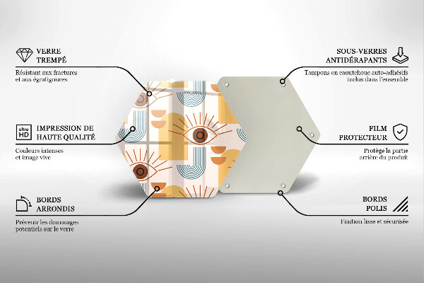 Tocător de bucătărie Model de ochi boho