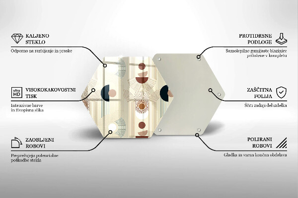 Tocător de bucătărie Forme cu geometrie Boho