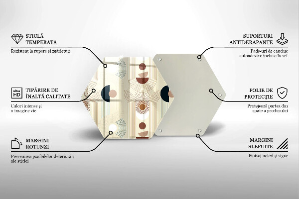 Tocător de bucătărie Forme cu geometrie Boho