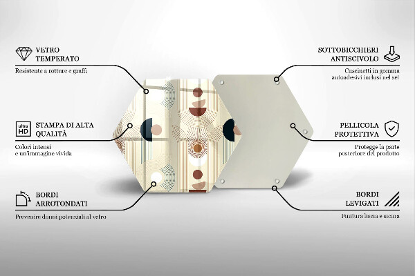 Tocător de bucătărie Forme cu geometrie Boho