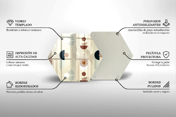 Tocător de bucătărie Forme cu geometrie Boho