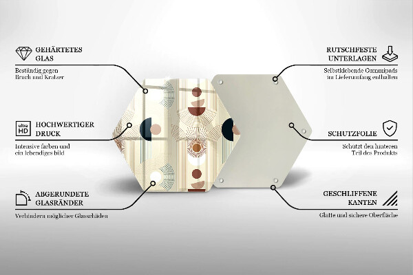 Tocător de bucătărie Forme cu geometrie Boho