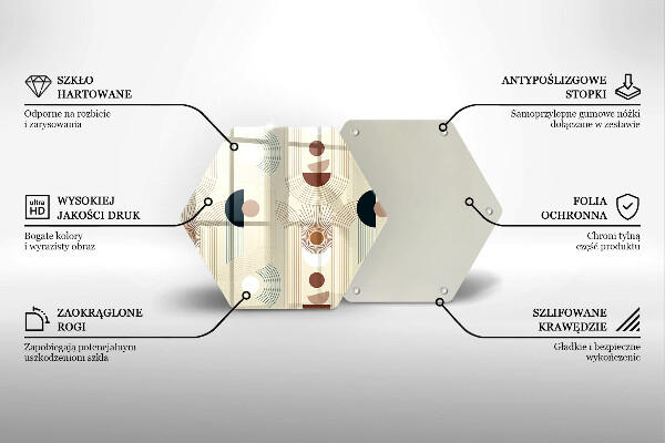 Tocător de bucătărie Forme cu geometrie Boho