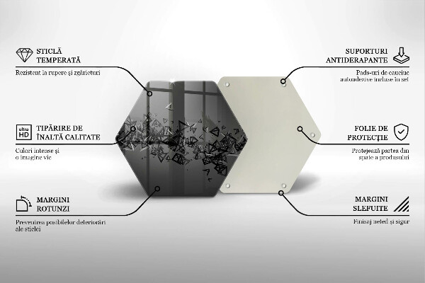 Tocător de bucătărie Forme 3D abstracte