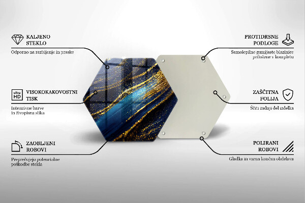 Tocător din sticlă Abstracție bleumarin