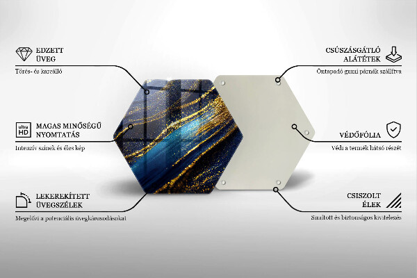 Tocător din sticlă Abstracție bleumarin